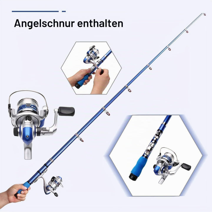 BNTTEAM Mini Spinnen Angelrute &amp; Rolle Combos Teleskop tragbare Hand Harte 99% Kohlefaser Meer Angel