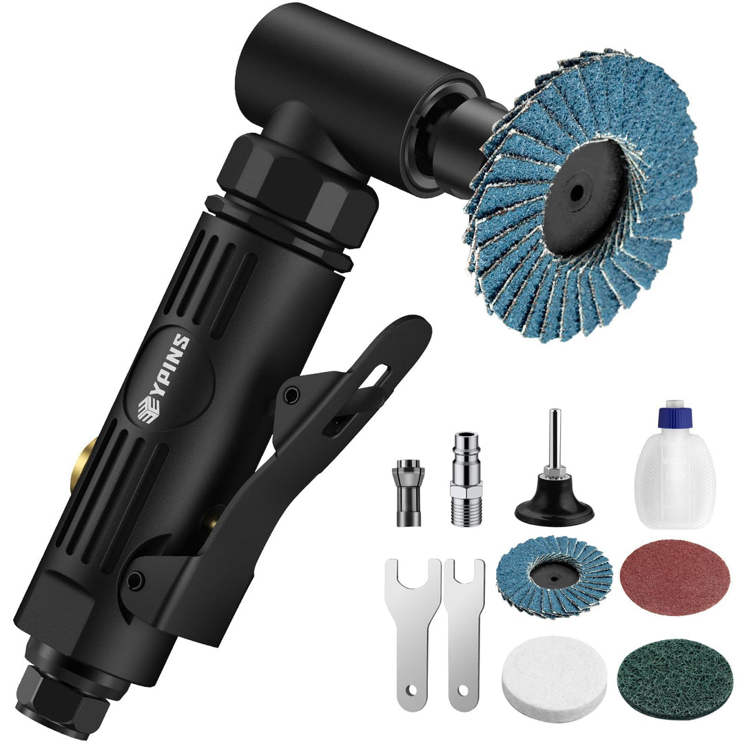 EYPINS Druckluftschleifer Set, Druckluft Winkelschleifer Schleifer 90°Stabschleifer Gesenkschleifer