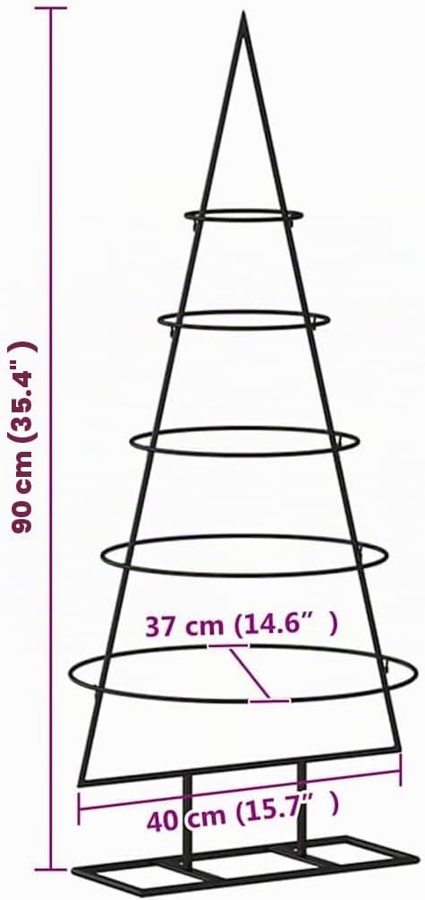 vidaXL Metall Weihnachtsbaum für Dekorationen, Christbaum mit 5 Ebenen, Platzsparend DIY Dekoration,