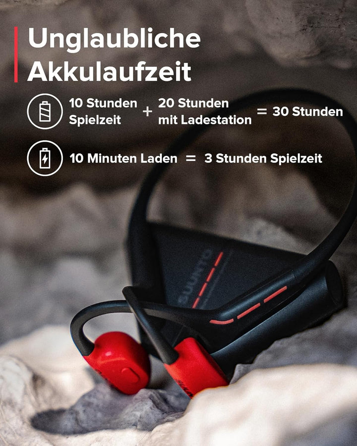 SUUNTO Wing Open-Ear Knochenschall Kopfhörer, Bluetooth Kabellos Sport Kopfhörer, Kopfbewegungssteue