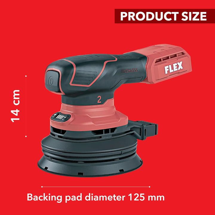 Flex Akku-Exzenterschleifer ORE 2-125 18-EC C (ohne Akku, Schleifteller-ø 125 mm, Multisander mit Dr