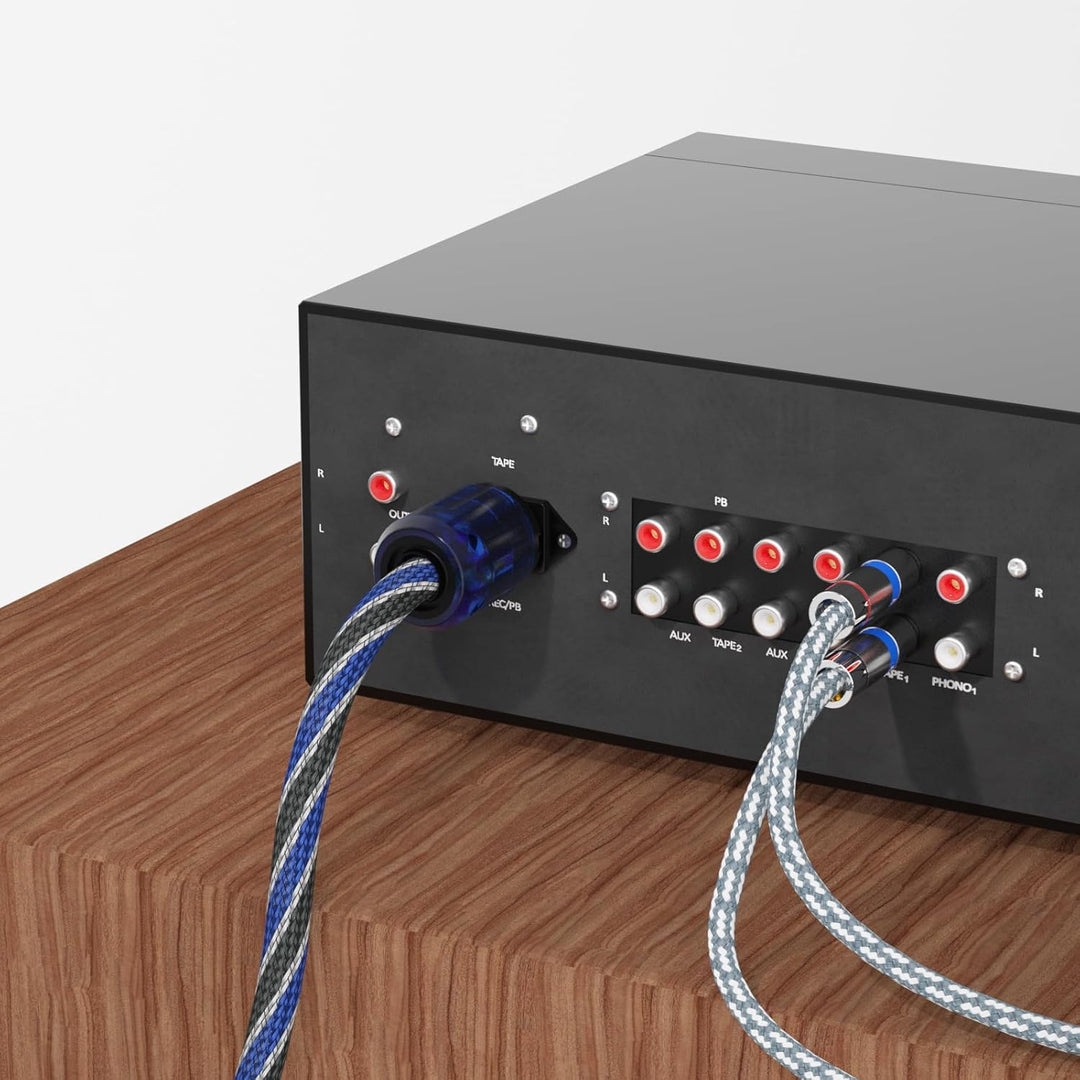 Monosaudio P037 High-End HiFi Netzkabel, audiophiles Stromkabel 1 m mit Kupferabschirmung, C15-Kaltg