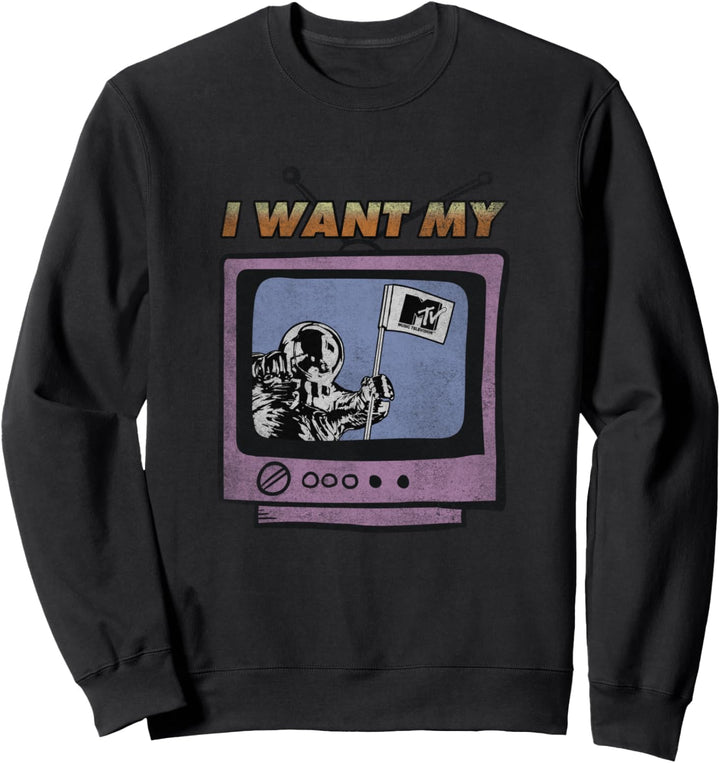 MTV I Want My MTV Moon Man TV Logo Sweatshirt