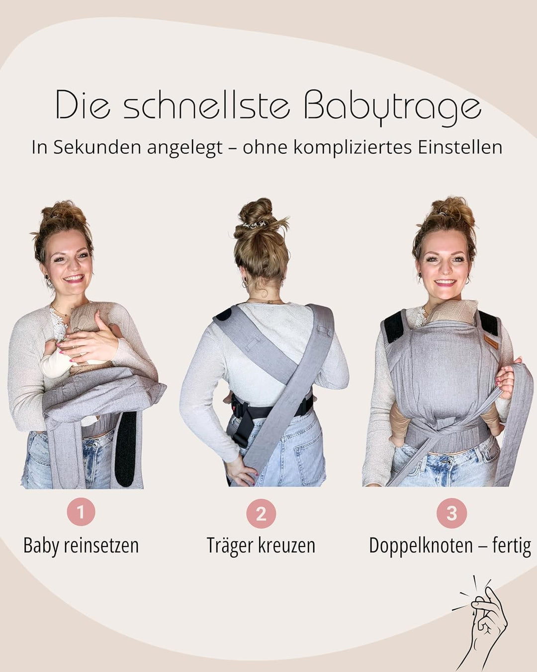 Hoppediz Babytrage Bondolino b.pure Design all green B.Pure all green, B.Pure all green