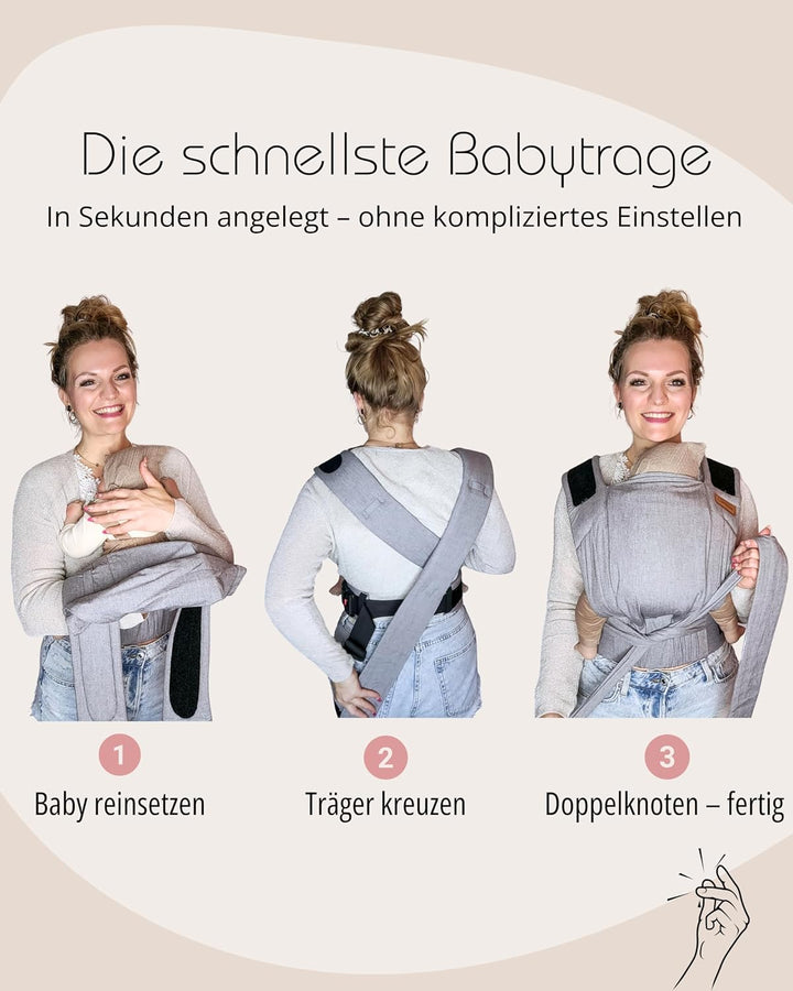 Hoppediz Babytrage Bondolino b.pure Design denim black B.Pure denim black, B.Pure denim black