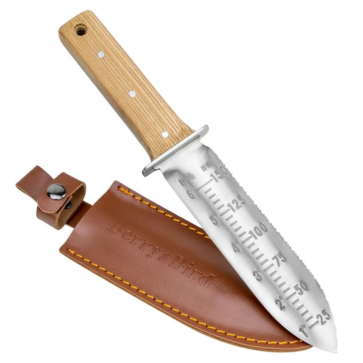 Berry&Bird Hori-Hori Gartenmesser, Boden Schaufel Barebones 177.8mm gezackte Klinge Pruner zu entfer