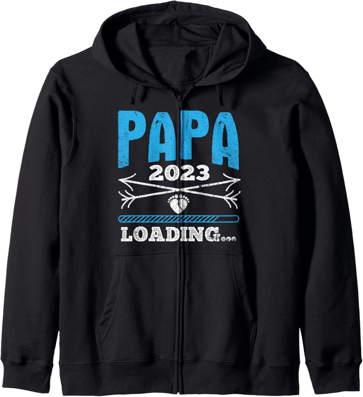 Papa 2023 Loading Vatertag Papa werden Geschenk Kapuzenjacke