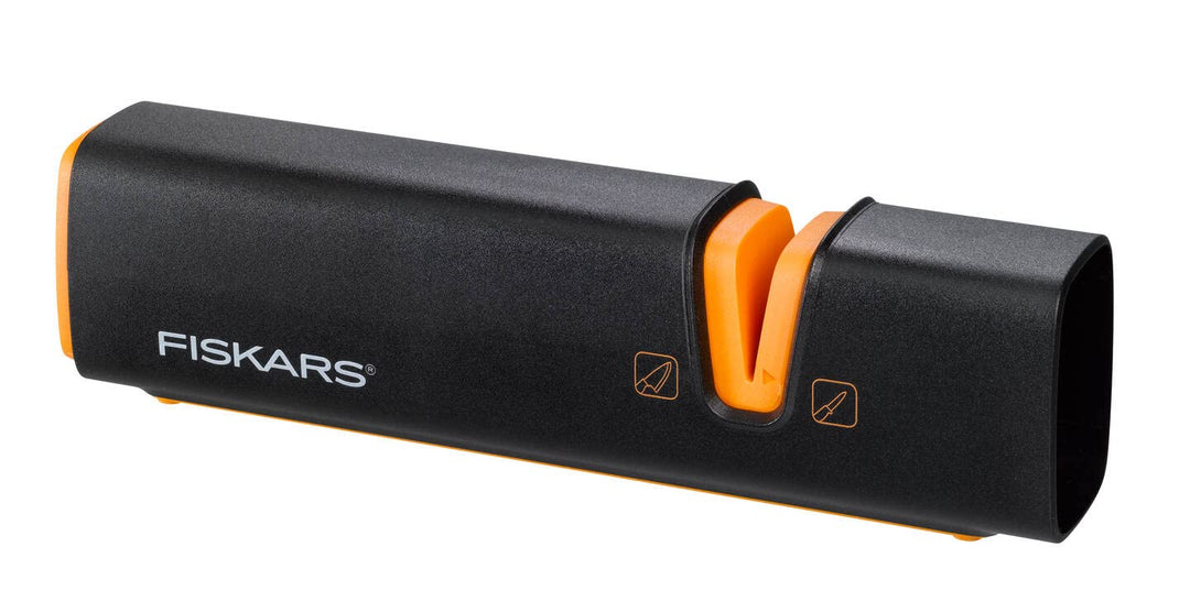 Fiskars Messerschärfer für scharfe Messerklingen aus Stahl, Keramikschleifstein, Edge, Roll-Sharp, S