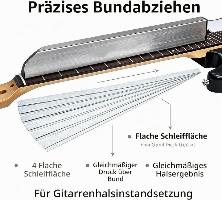 Gitarrenbauer-Werkzeuge, Bund-Nivellierstangen-Set, professionelles Gitarrenhals-Bundbalken-Nivellie