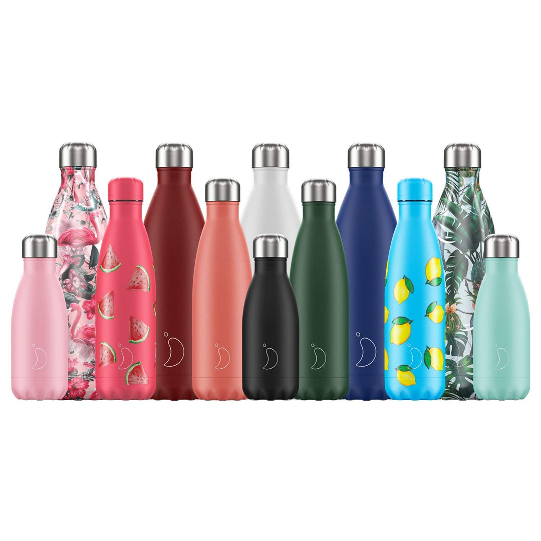Chilly’s Wasserflasche - Edelstal und wiederverwendbar - Auslaufsicher, schweissfrei - Gelb/Funk - 5