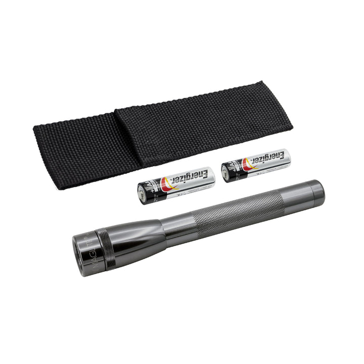 Mag-Lite Mini Maglite 2AA Hochleistungs-LED-Taschenlampe, 77 Lumen, 17 cm titan-grau inkl. 2 Mignon-