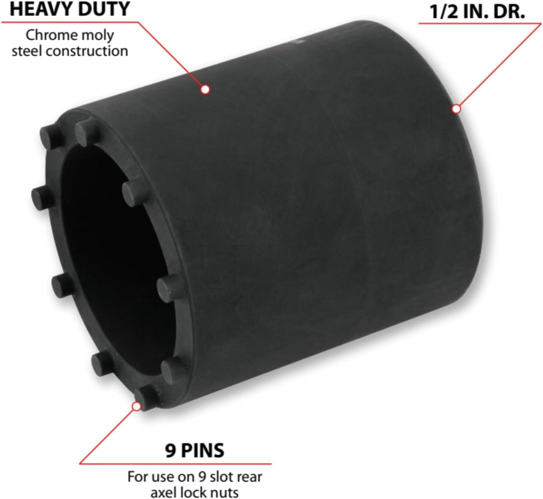 Performance Tool W83006 Achsmutternuss (1/2 Zoll Antrieb, 9 Lug GM) 1/2" Dr x 2-3/4" Lock Nut Socket