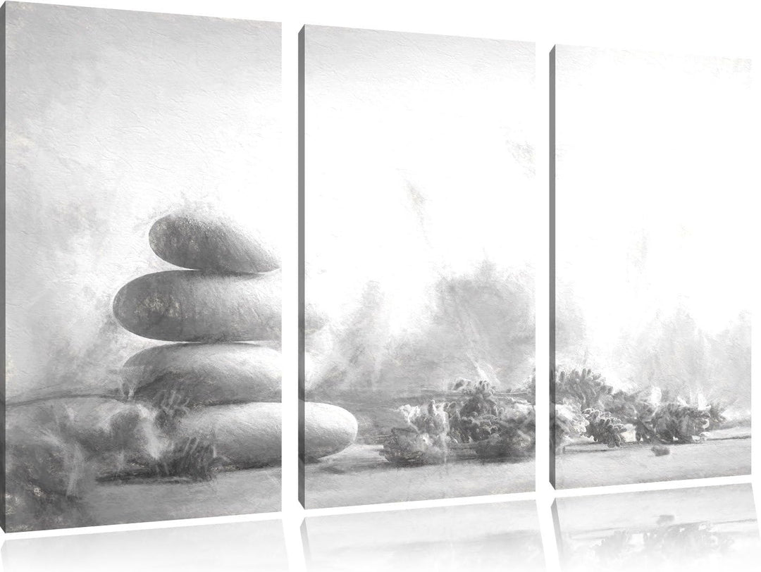 Pixxprint Lavendel Spa-Stillleben Kunst als Leinwandbild/Grösse: 3 Teilig (120x80 cm) cm/Wandbild/Ku