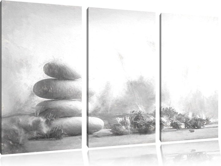 Pixxprint Lavendel Spa-Stillleben Kunst als Leinwandbild/Grösse: 3 Teilig (120x80 cm) cm/Wandbild/Ku