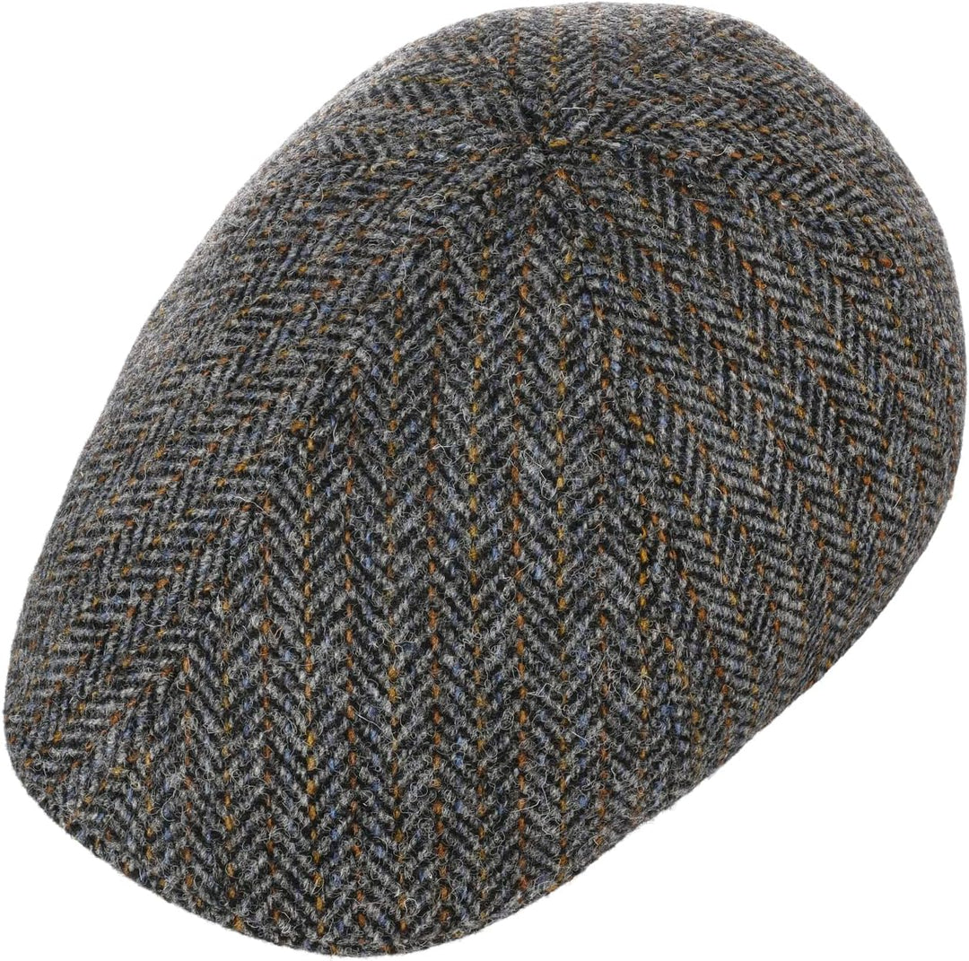 Stetson Texas Harris Tweed Flatcap Schirmmütze Schiebermütze Wollcap Herren - Made in Germany mit Sc
