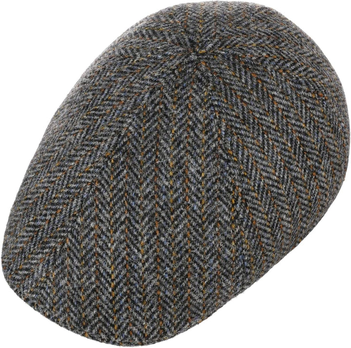 Stetson Texas Harris Tweed Flatcap Schirmmütze Schiebermütze Wollcap Herren - Made in Germany mit Sc