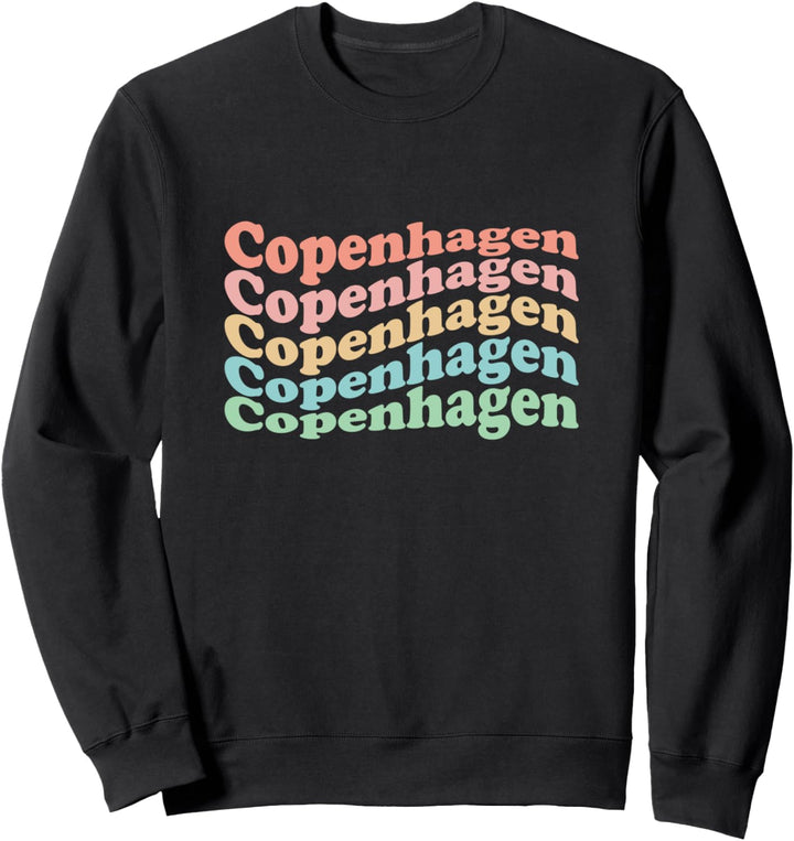 Vintage 70er Jahre Dänemark Hippie City - Retro Kopenhagen Sweatshirt