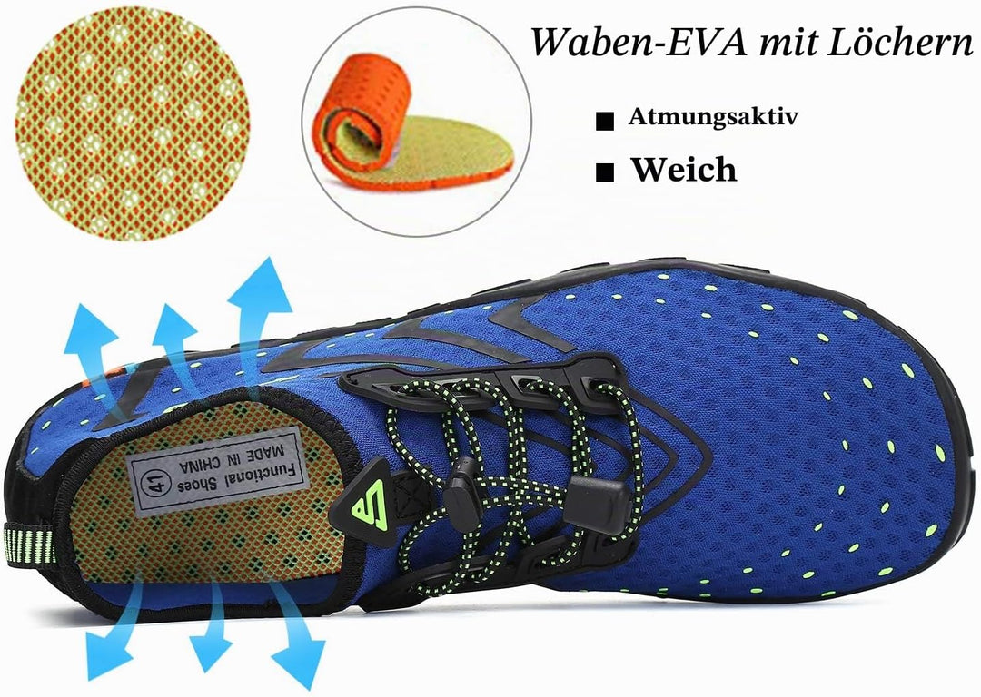 SAGUARO Badeschuhe für Herren Damen - 7/9 Drainagelöcher Schnelltrocknende rutschfest, Gr 35-48 40 E