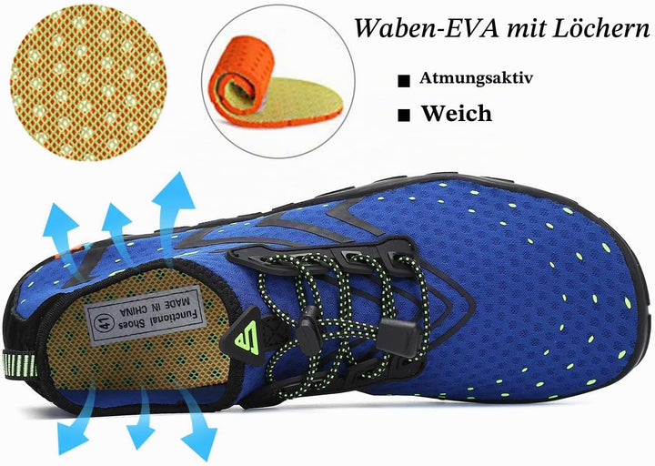 SAGUARO Badeschuhe für Herren Damen - 7/9 Drainagelöcher Schnelltrocknende rutschfest, Gr 35-48 40 E