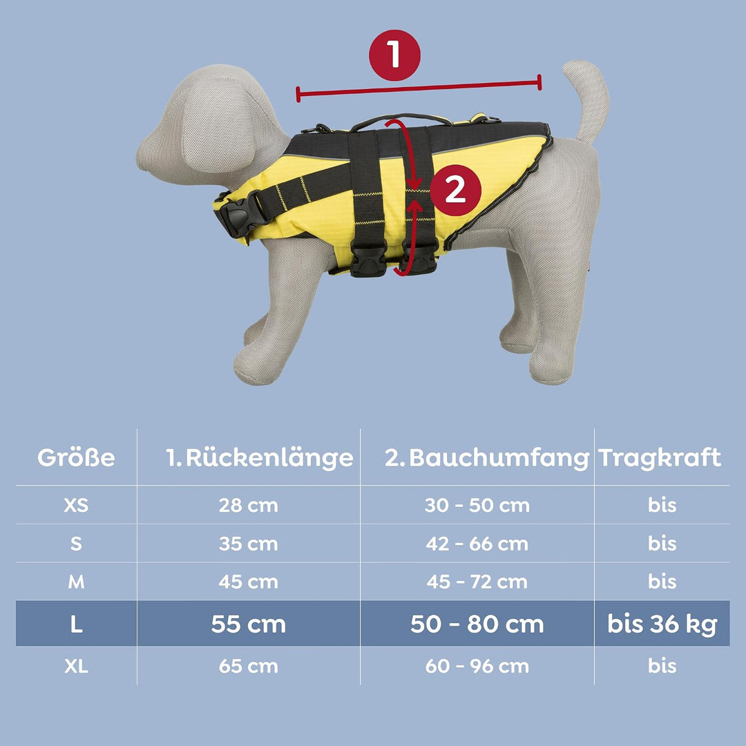Trixie 30128 Schwimmweste für Hunde, L, schwarz/gelb schwarz/gelb L(1er Pack), schwarz/gelb L(1er Pa