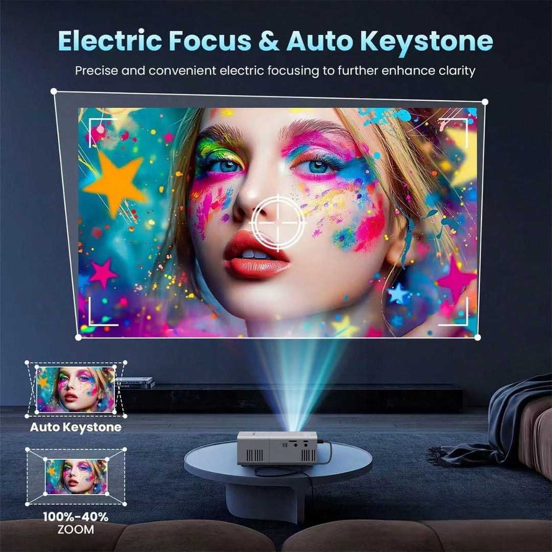 Lightweight Portable Projector, 480P Native Resolution with 720P Support, Comes with Remote Control