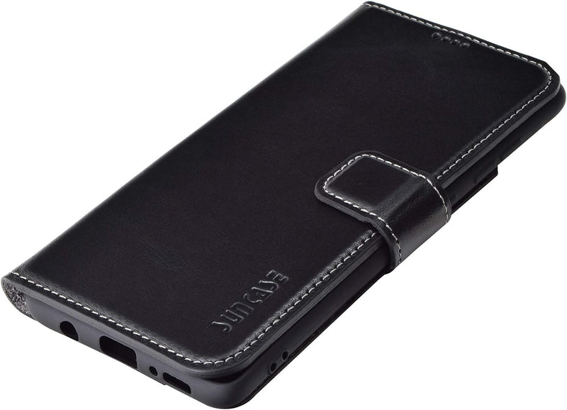 Suncase Book-Style Hülle kompatibel mit Samsung Galaxy A71 Leder Tasche (Slim-Fit) Lederhülle Handyt