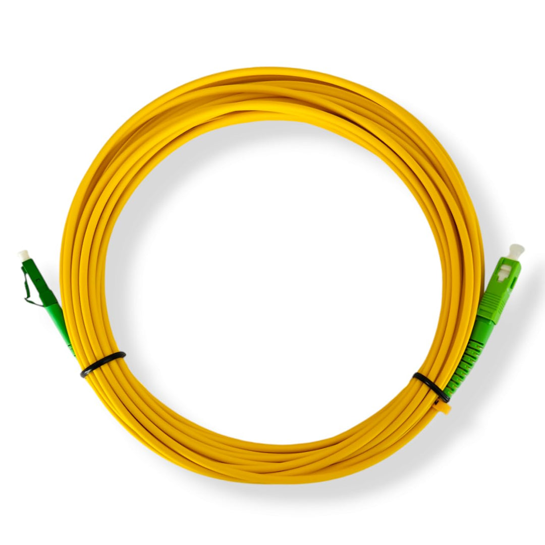 CONBIC® LWL Glasfaser-Kabel – 25m OS2 gelb, SC/APC auf LC/APC 8° Stecker, Simplex 9/125 Patchkabel –