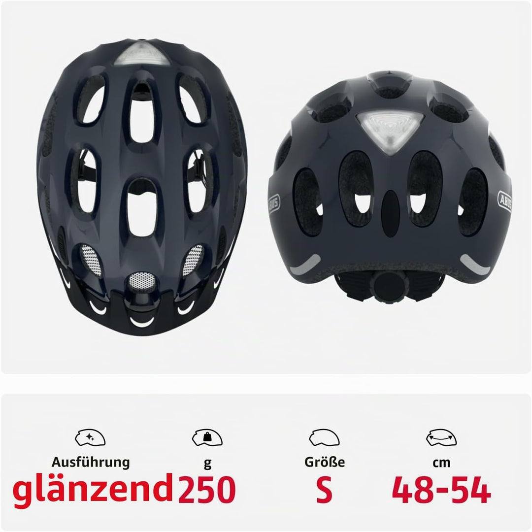ABUS Stadthelm Youn-I ACE - Fahrradhelm für den Alltag - mit integriertem LED-Rücklicht - für Damen