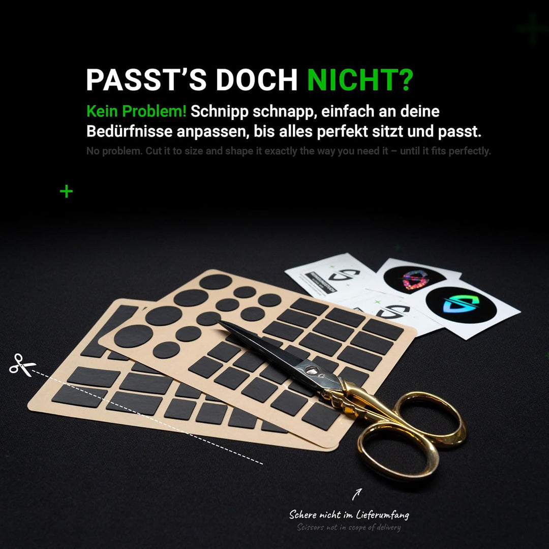 SensoryBoost DIY Grip Tape (71 Stück) Rutschfeste Aufkleber in Verschiedenen Formen, Sehr Dünn (0,5m