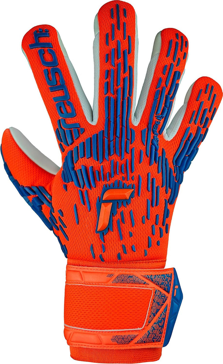 Reusch Unisex Jugend Attrakt Freegel Silver Junior Torwarthandschuh 4 orange-blau, 4 orange-blau