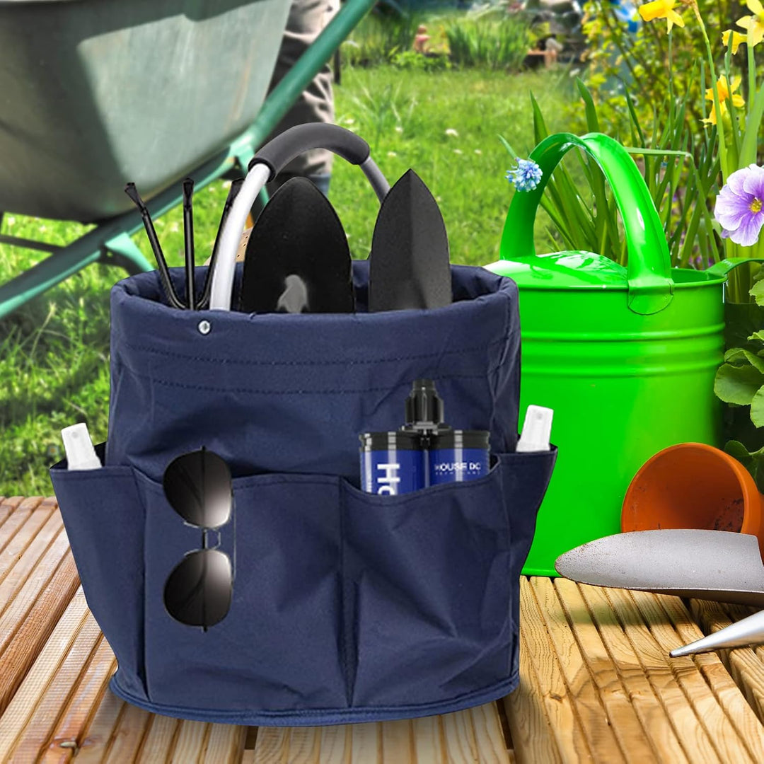 Garten-Organizer, wasserdichte Taschen für Gartengeräte, Runder Aufbewahrungskorb zum Aufbewahren vo