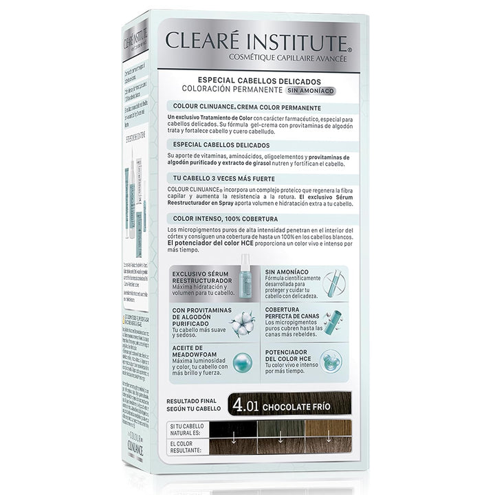 Clinuance | Permanente Coloration ohne Ammoniak | Empfindliches Haar | 4.01 Kalte Schokolade | 170ml