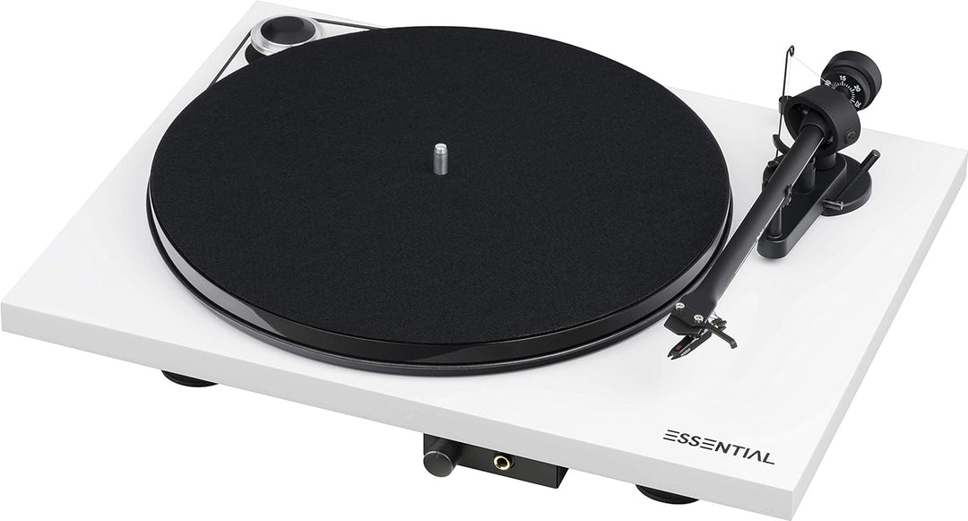 Pro-Ject Essential III HP, Audiophiler Plattenspieler mit Kopfhörerausgang, Weiss, Weiss