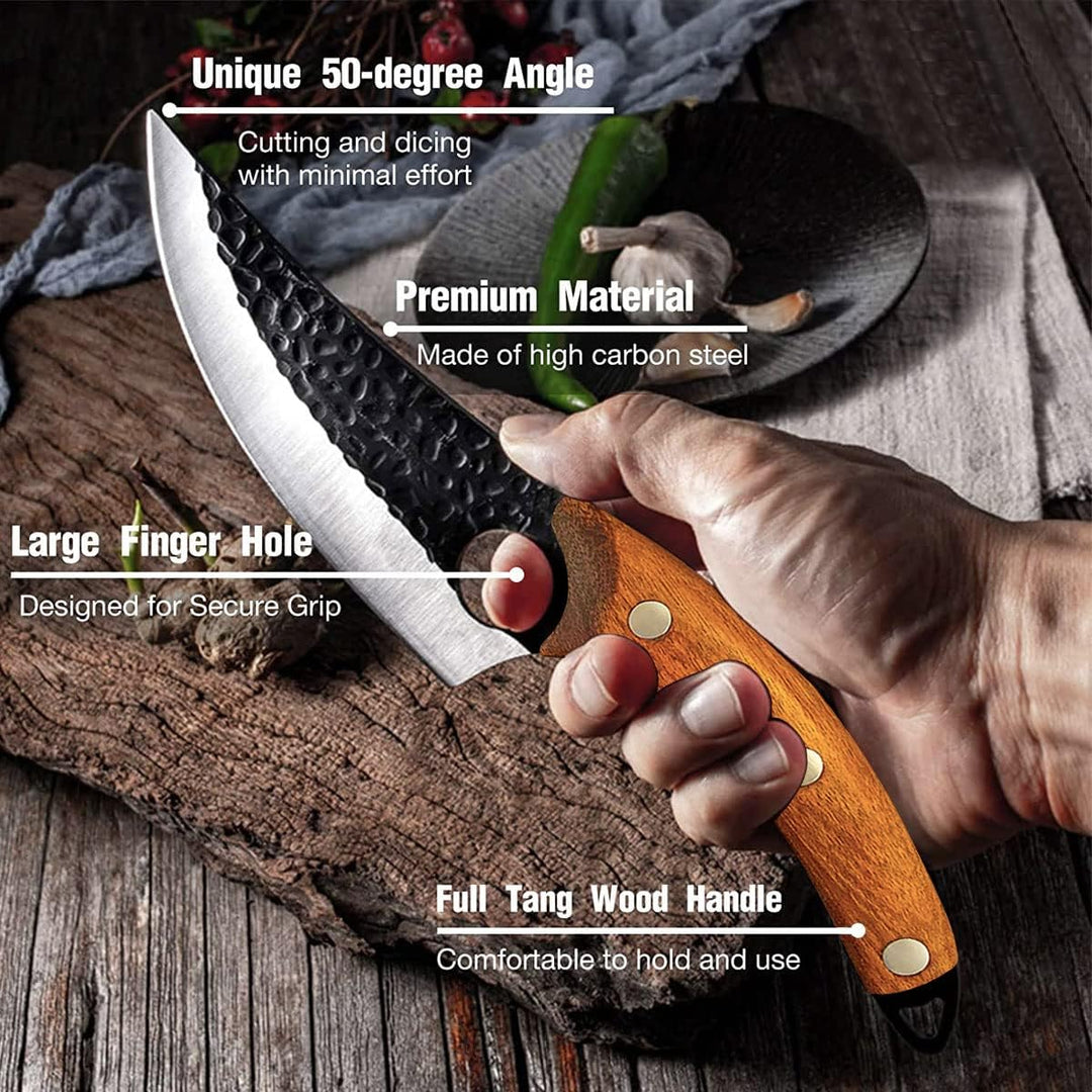 Handgeschmiedetes Kochmesser, 5.5' Japanischer Stil Hackmesser, Fleischmesser, Deutscher Kohlenstoff