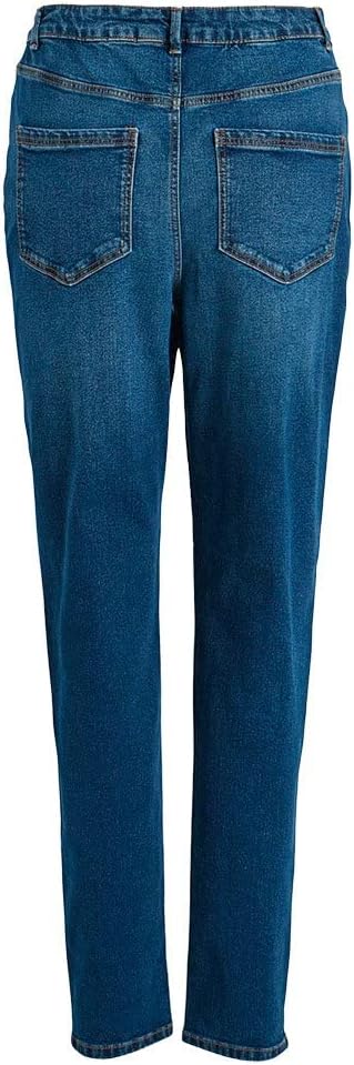 Vila Damen Vinaomi Jo Dbd Hw Mom Noos Jeans 34W / 32L Dark Blue Denim, 34W / 32L Dark Blue Denim