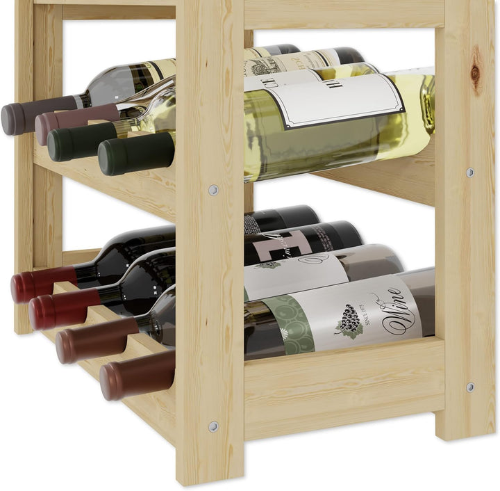 Lenmar, Weinregal aus Holz für Flaschen, Natur, RW-1, Wein, Flaschenregal, Kellerregal, Regale, Flas