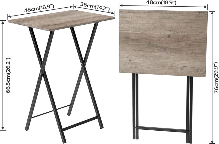 HOOBRO Beistelltisch, Klappbar Tablett Tisch, Sofatisch, TV Tray im Industriestil, Einfach Montierba