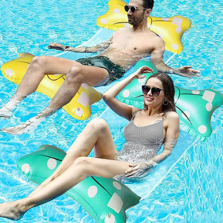 Aufblasbare Wasserhängematte, Wasserhängematte Luftmatratze Pool, 4 in1 Wasser Hängematte Loungesess