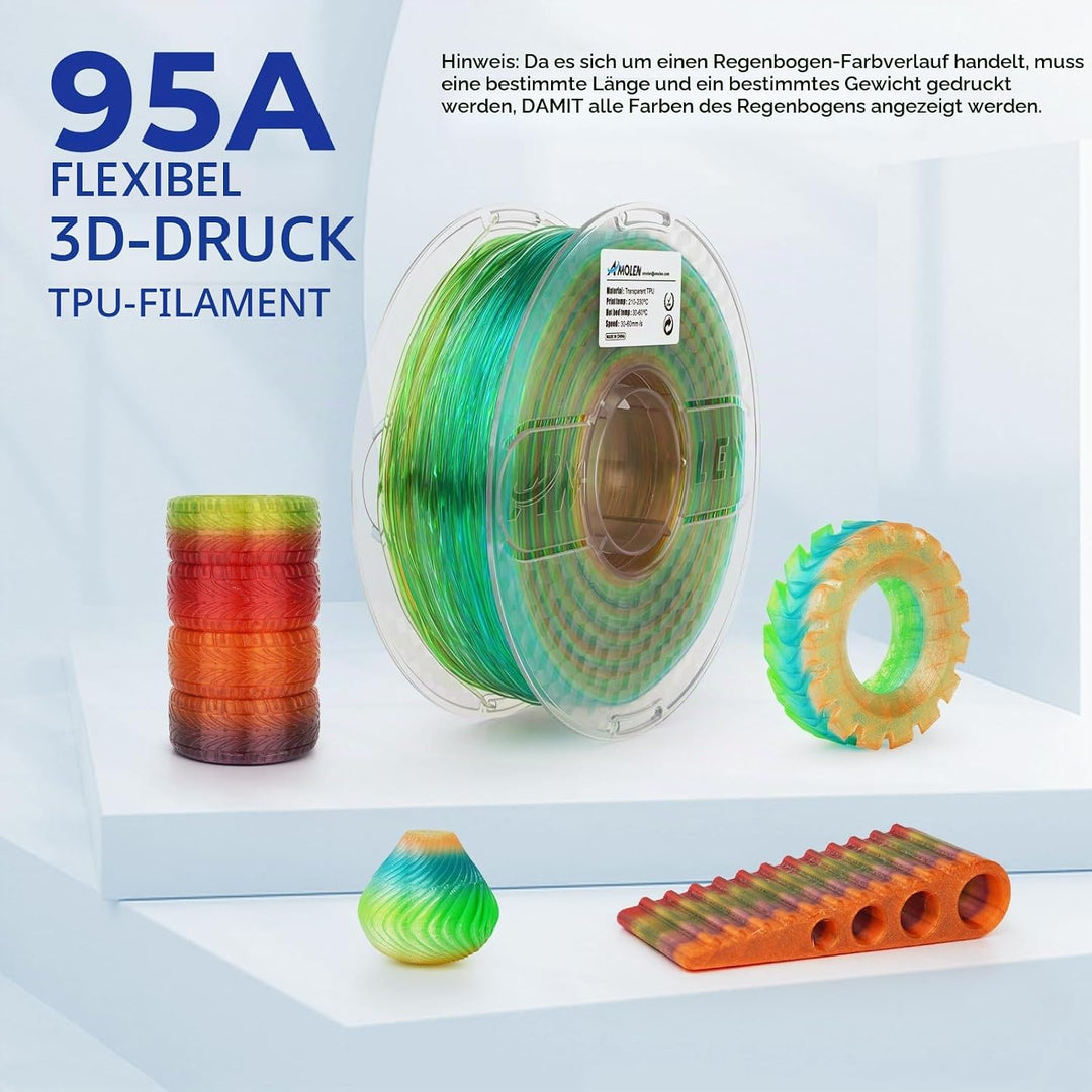 AMOLEN 3D Filament Massgenauigkeit +/- 0,02 mm, Sauber Gewickeltes, Kompatibel Mit 3D FDM Druckern,