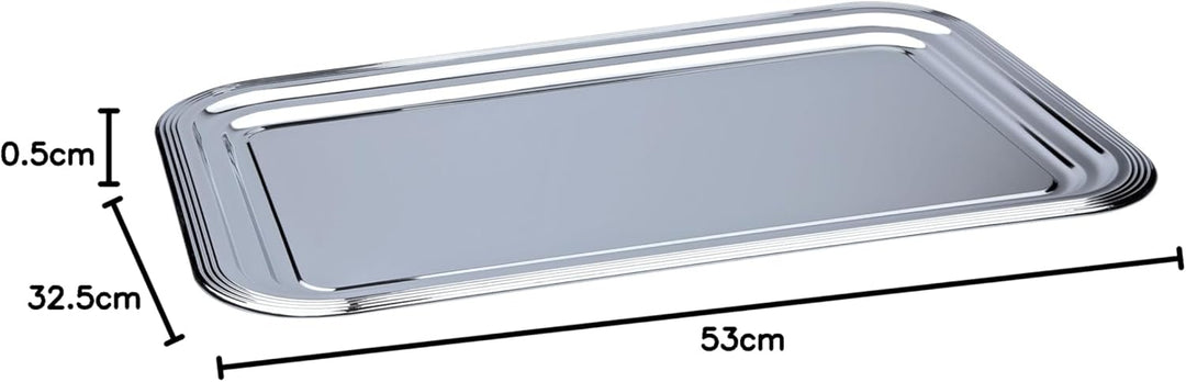 APS 3 x Partyplatte, Servierplatte, Serviertablett, Fischplatte, Obstplatte Metall - 53 cm x 32,5 cm