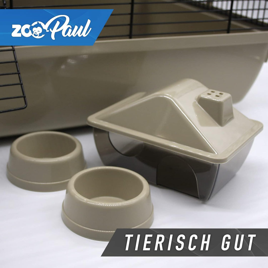Interzoo Nagerkäfig, Hamsterkäfig, Käfig, Etagen-Käfig REX 3 beige Holzausstattung