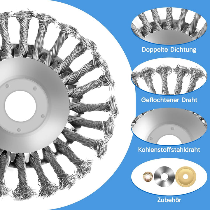 Profi Unkrautbürste für Freischneider mit 25,4mm Bohrung, 6 Zoll CS07-15, CS07-15
