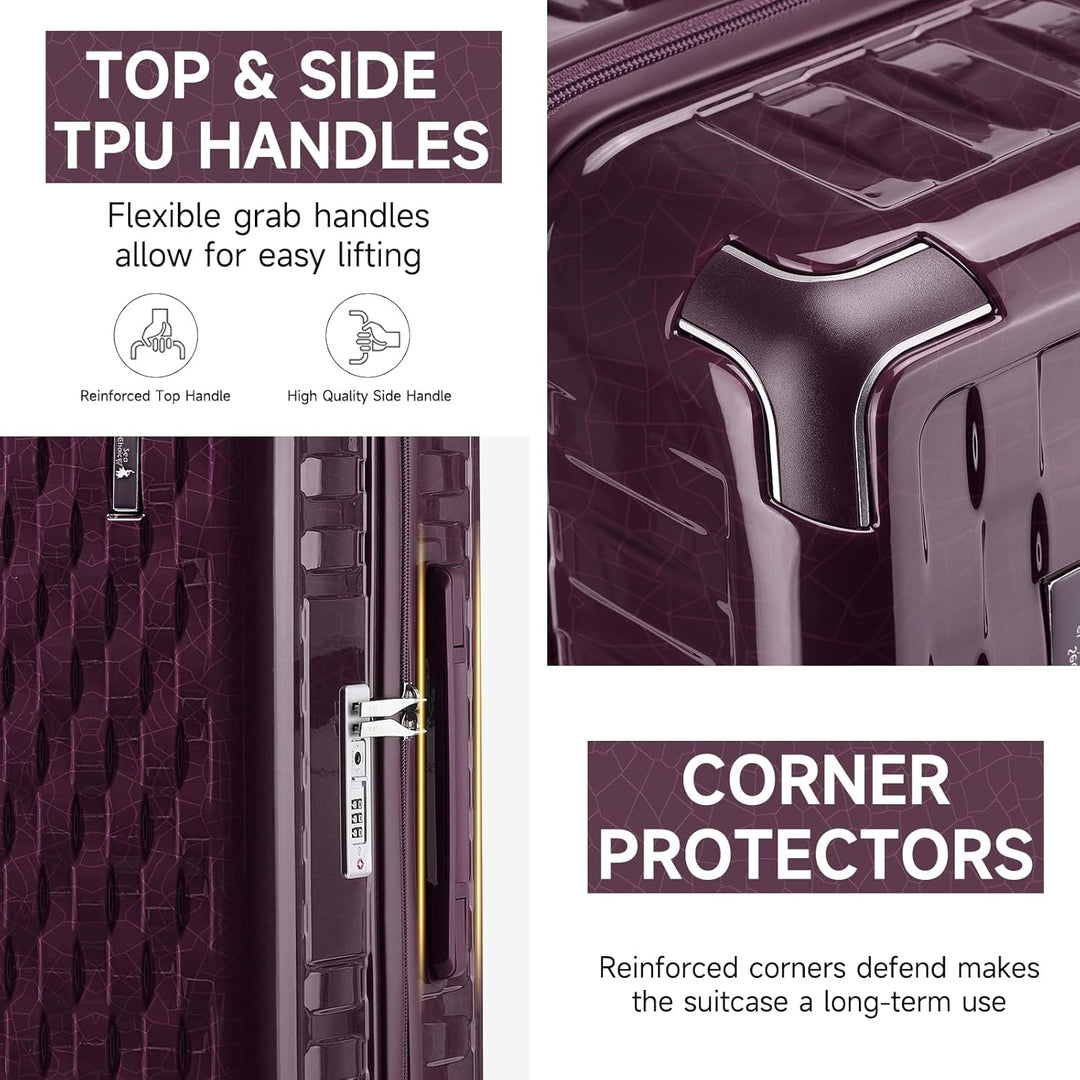 Sea choice Handgepäck Koffer Set 2 Teilig Hartschalen Trolley mit Kosmetiktasche Eckenschutz ABS+PC