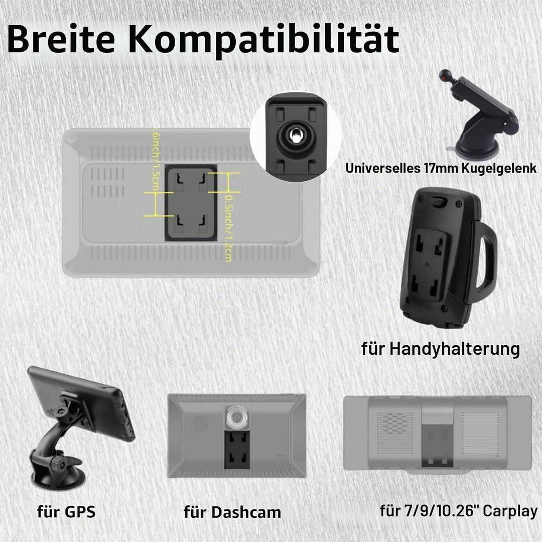 Epronic Flexibel Armaturenbrett Halterung für Wirelss Apple Carplay Bildschirm, Saugnapf Halterung f