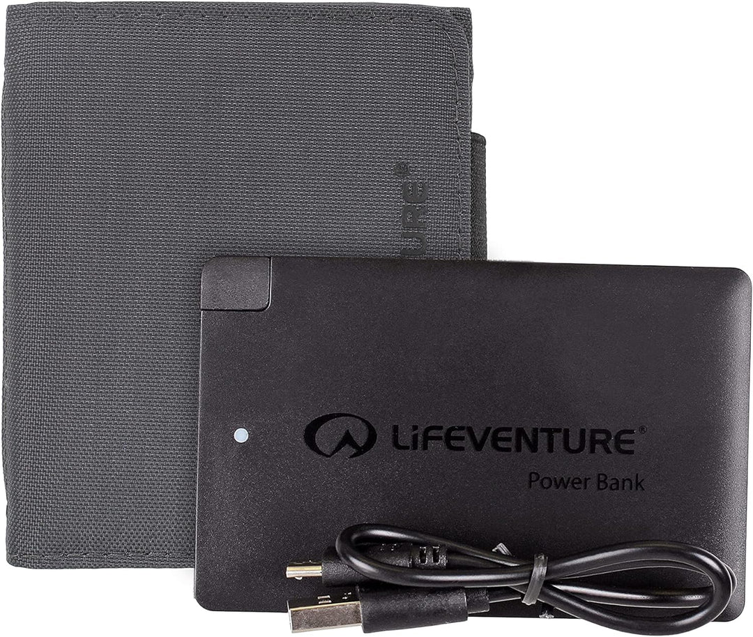 Lifeventure RFiD Geschütztes Ladegerät Geldbörse mit 2500 mAh Power Bank - Wallet für Reisen, umwelt