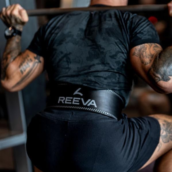 Reeva Halterriem Microfaser Lifting Belt – Gewichthebergürtel aus Mikrofaser mit Edelstahl-Schnalle