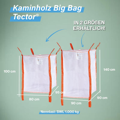 Kaminholz Bag Woodbag Firewoodbag Brennholz luftdurchlässige BigBag Holzsack Holzbag Big Bag 80 x 95