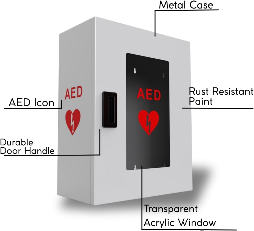 ISOP AED-Defibrillator-Aufbewahrungsschrank | Wandmontierte Erste-Hilfe-Box | AED-Alarmkasten aus St