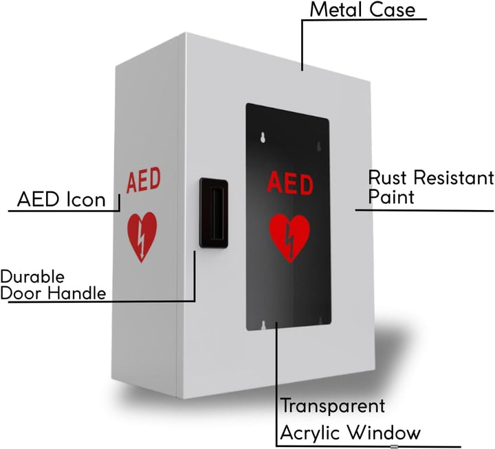 ISOP AED-Defibrillator-Aufbewahrungsschrank | Wandmontierte Erste-Hilfe-Box | AED-Alarmkasten aus St