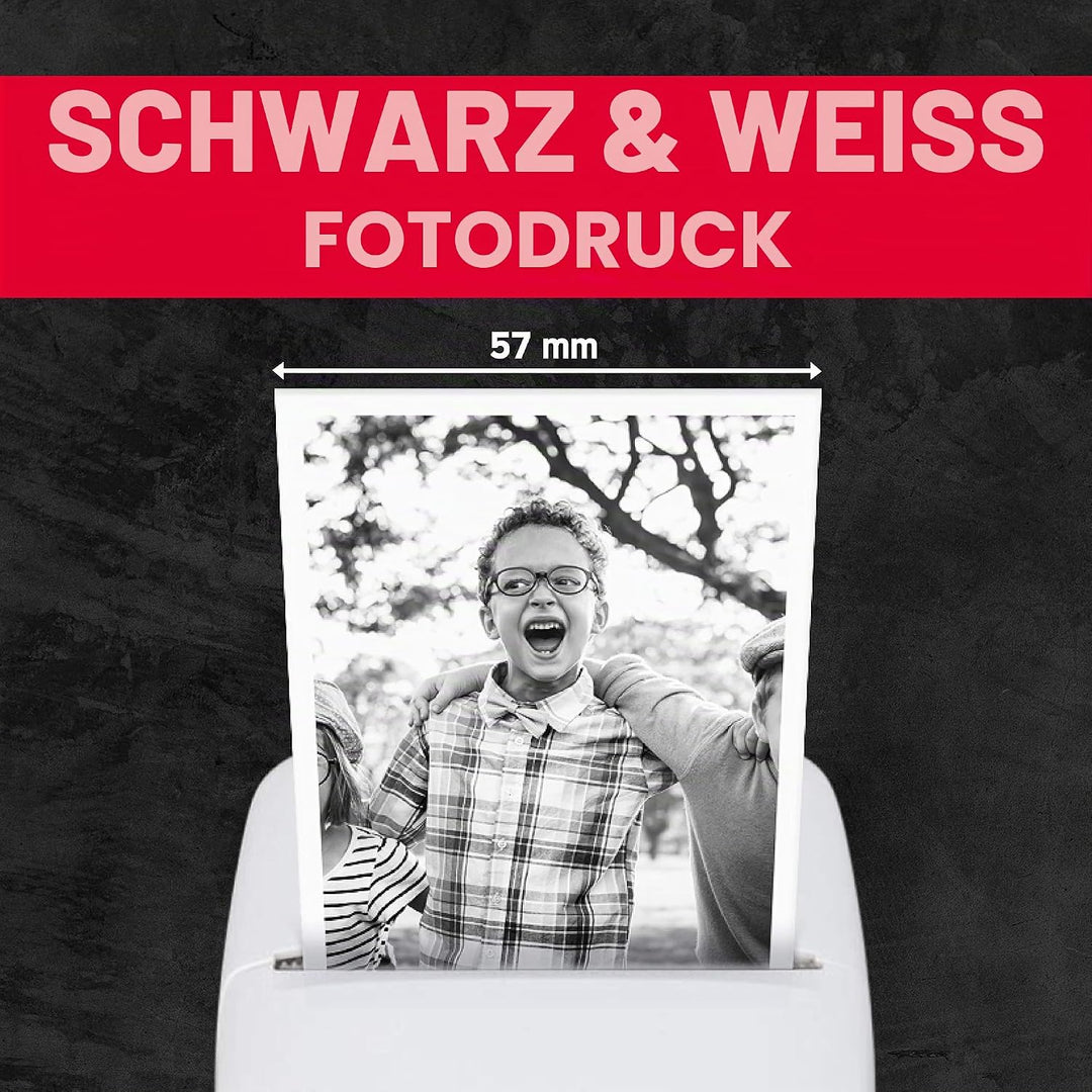 AgfaPhoto Realipix Pocket P Schwarz-Weiss Thermodrucker für Kinder mit spassiger App zum Malen &amp; Kri